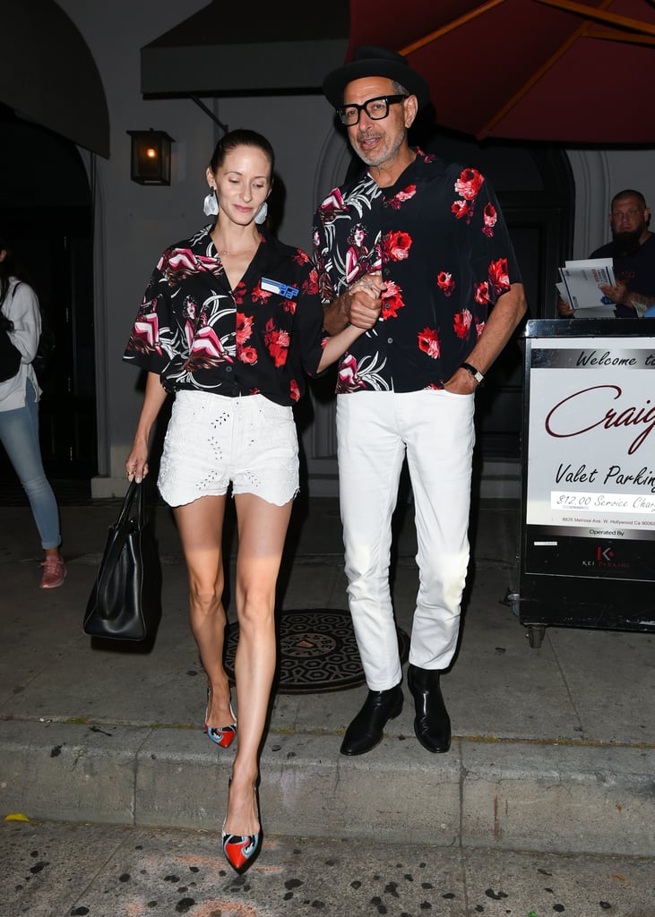 Jeff Goldblum and His Wife Wearing Matching Prada Shirts