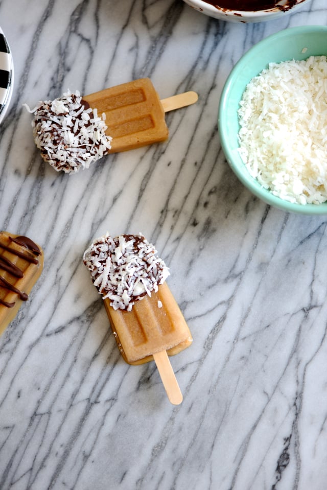 Chocolate-Dipped Iced Coffee Popsicles