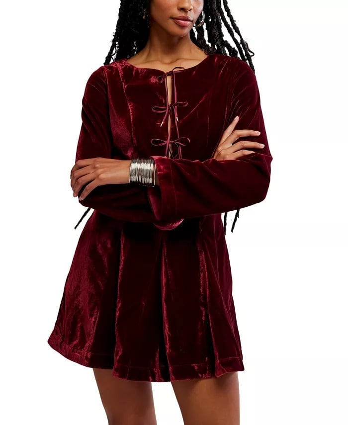 Free People Linney V-Neck Mini Dress