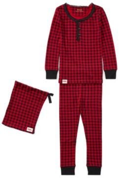 Ralph Lauren Buffalo Check Pajama Set Park Avenue Red/Black 2T