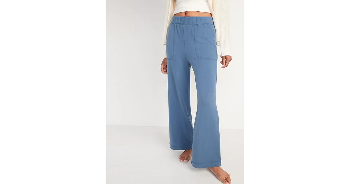 High-Waisted Cozy-Knit Wide-Leg Pajama Pants