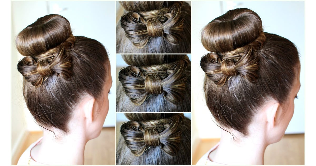 Hair Bow With a Bun DIY Updo Hair Tutorials POPSUGAR Beauty Photo 8