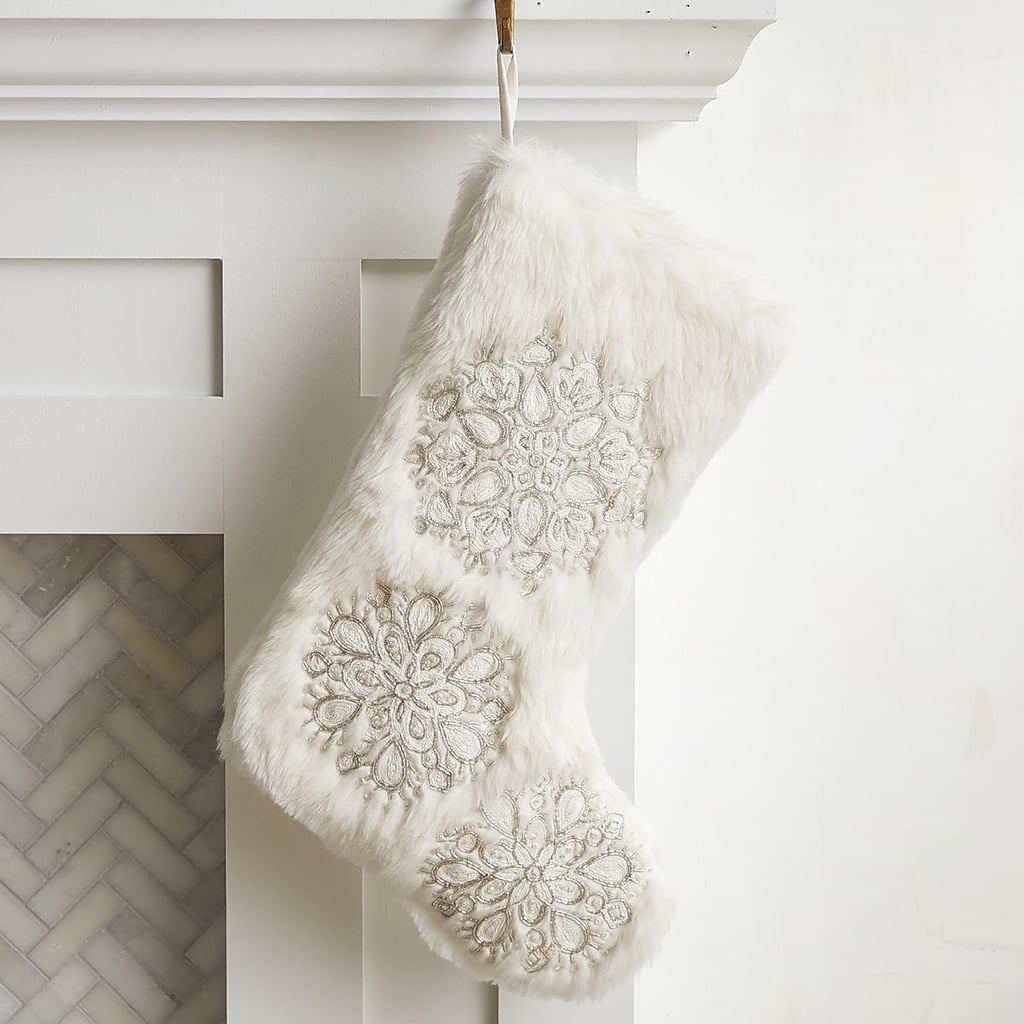 Faux Fur Snowflake Stocking ($40)