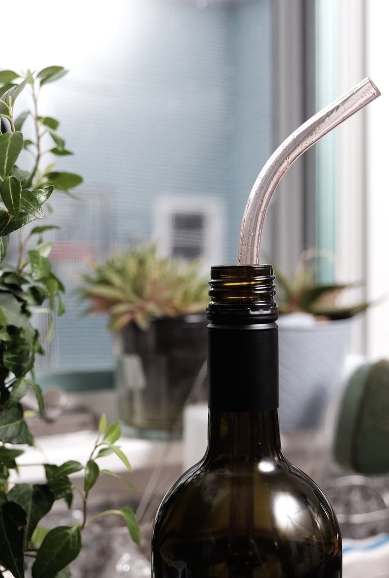 Drinking Glass Bottle with Straw