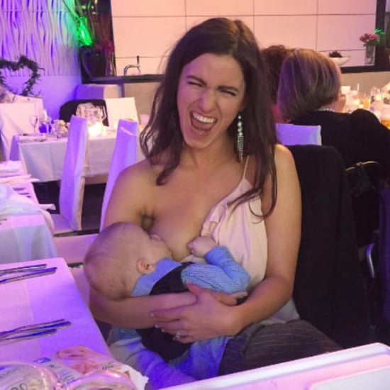 Mom Breastfeeding Her Son at a Wedding