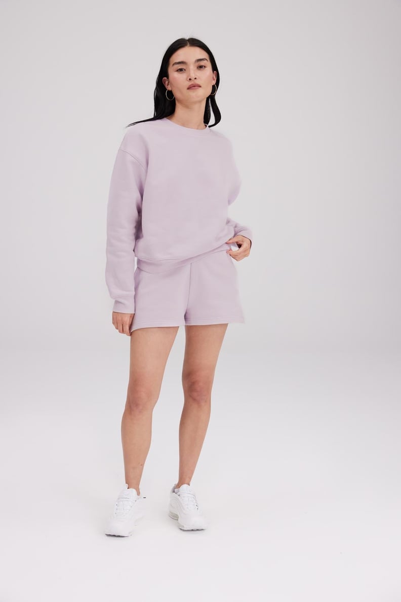 Girlfriend Collective Orchid Classic Sweat Short and Sweatshirt