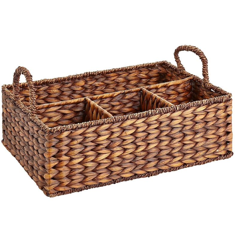 Carson Espresso Wicker Divided Basket