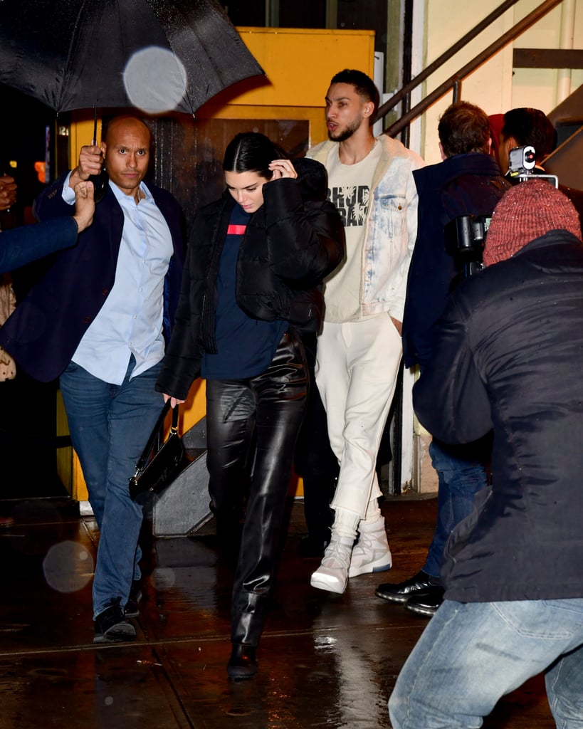 Kendall Jenner Leather Pants With Ben Simmons