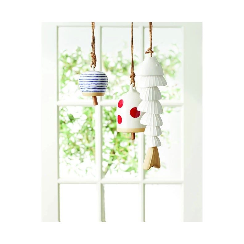 Ceramic Blue Striped Bell Chime