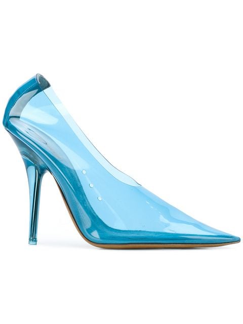 Kim Kardashian Blue PVC Heels From Yeezy | POPSUGAR Fashion
