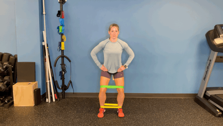 Standing 2025 clamshell exercise