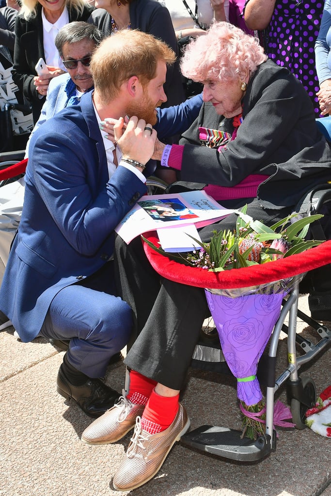 Meghan Markle and Prince Harry Elderly Women Pictures