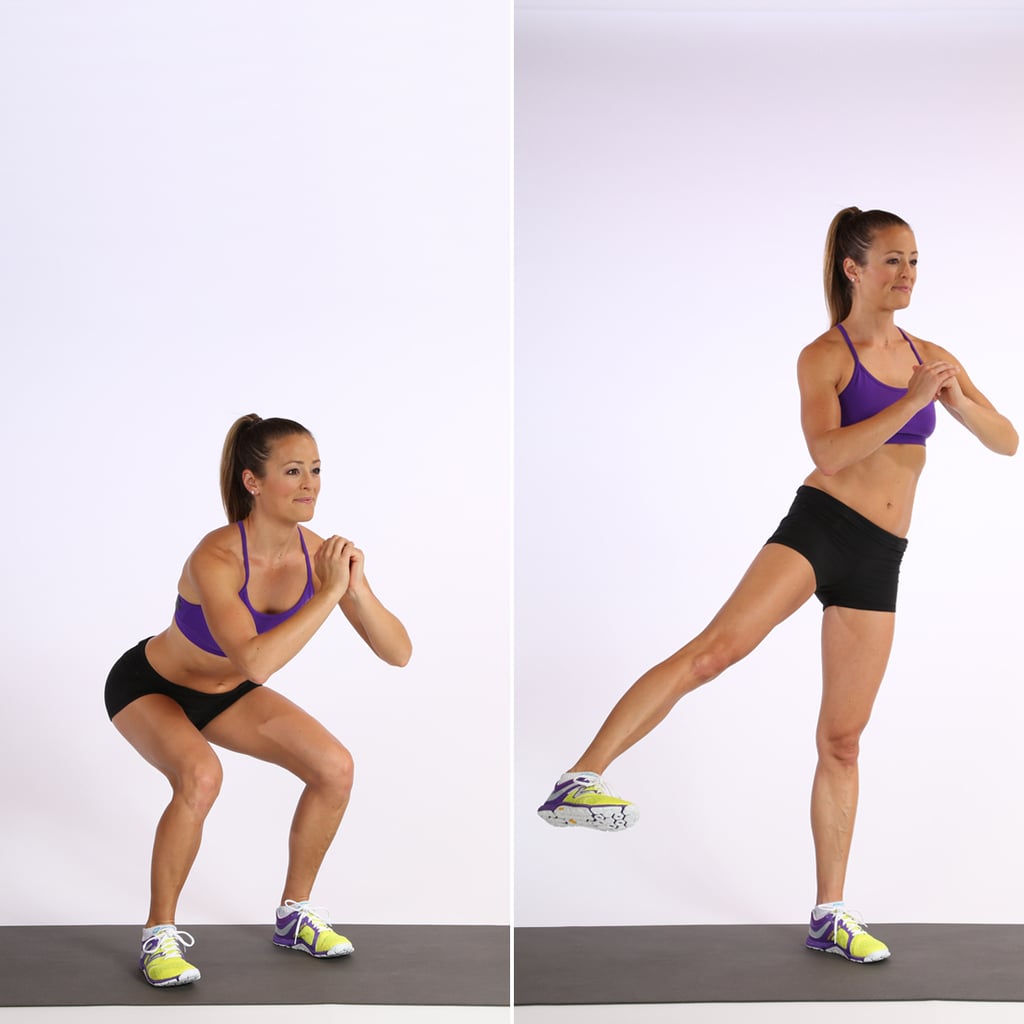 Outer Thigh: Basic Squat With Side Leg Lift