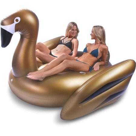 GoFloats Inflatable Gold Swan
