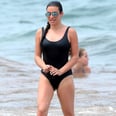 Lea Michele's Simple Black Swimsuit Has a Hell of a Twist From Behind