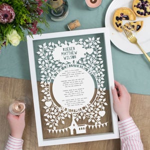 The Portland Co Personalised Christening Reading Poem Papercut