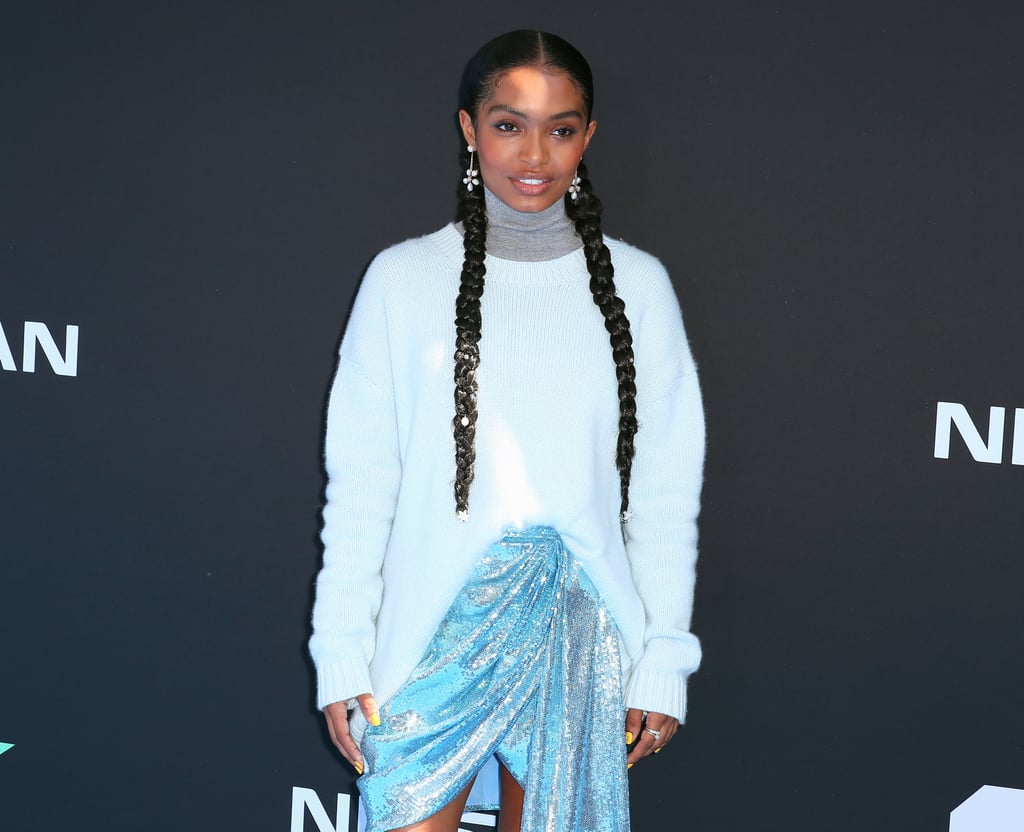 Yara Shahidi Blue Skirt at the BET Awards 2019