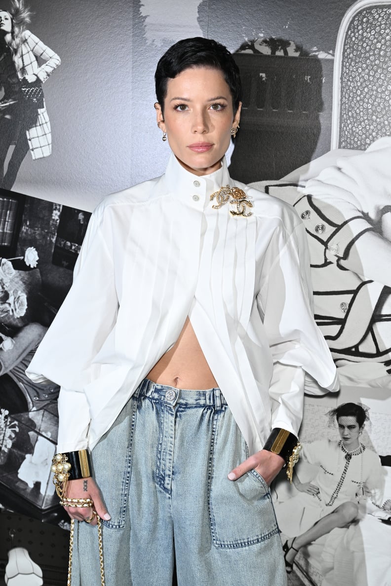 PARIS, FRANCE - OCTOBER 04: (EDITORIAL USE ONLY - For Non-Editorial use please seek approval from Fashion House)  Halsey attends the Chanel Womenswear Spring/Summer 2023 show as part of Paris Fashion Week  on October 04, 2022 in Paris, France. (Photo by S