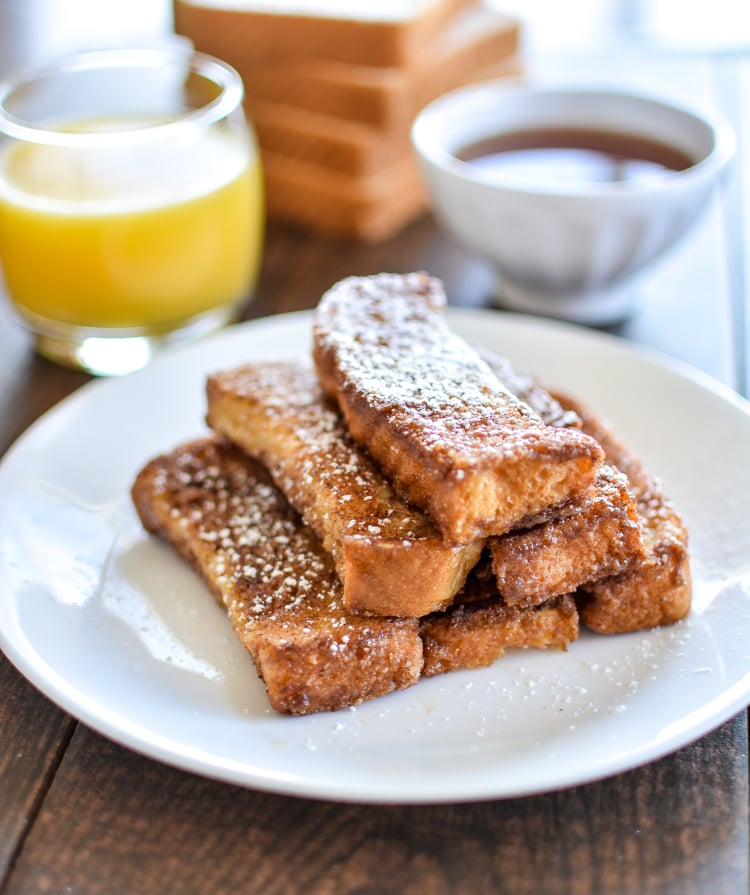 Pumpkin Spice and Buttermilk French Toast With Apple Cider Maple Syrup