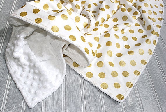 Gold Dots Receiving Blanket