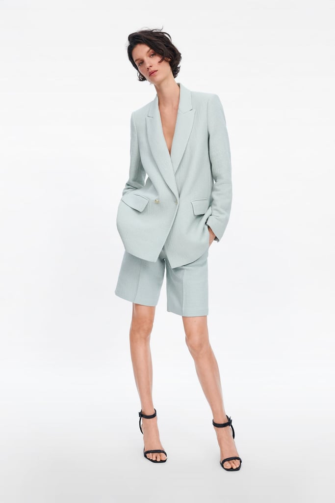 textured weave blazer zara