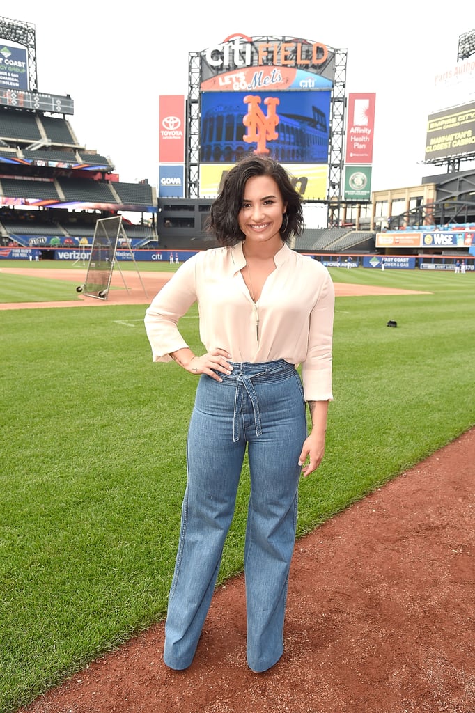Demi Lovato and Nick Jonas at New York Mets Game July 2016