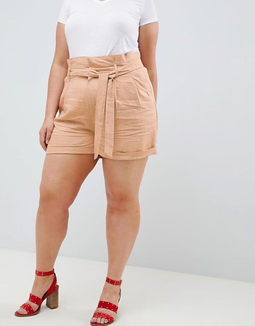 Unique 21 Hero High Waist Linen Shorts Two-Piece