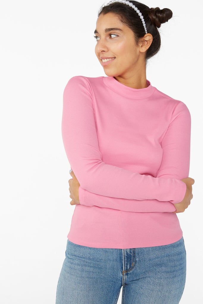 Monki Cares Long-Sleeved Low Turtleneck Top