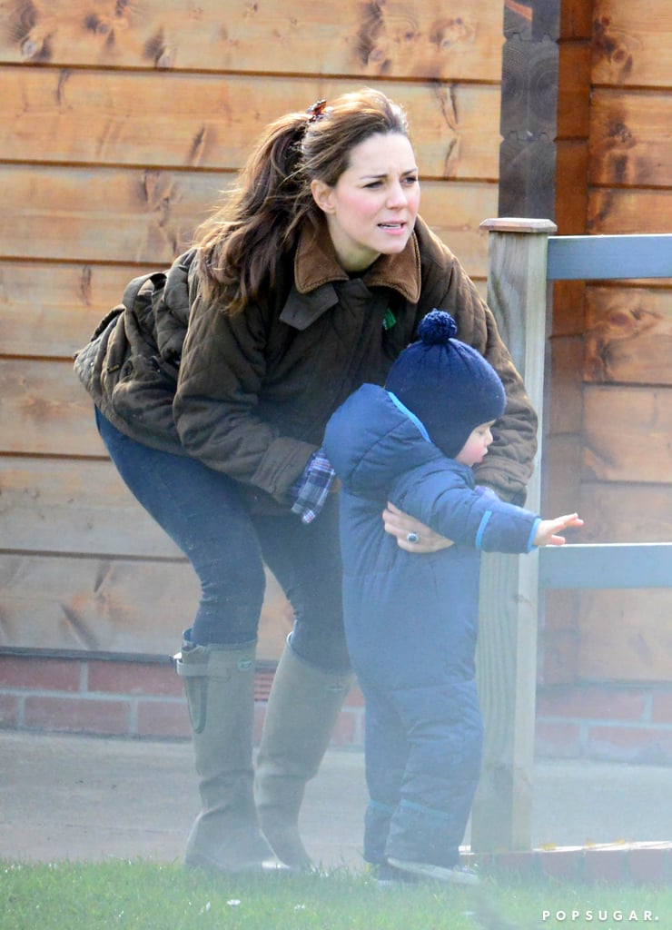 Kate Middleton and Prince George at the Petting Zoo Pictures