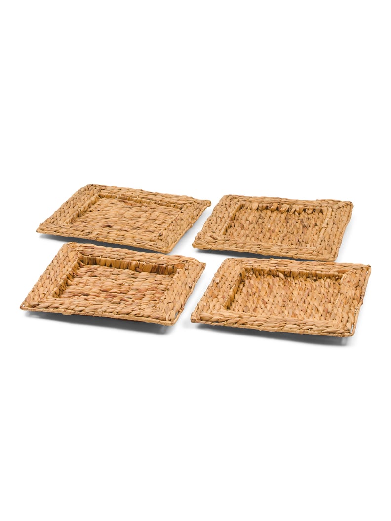 Set of Four Water Hyacinth Charger Plates