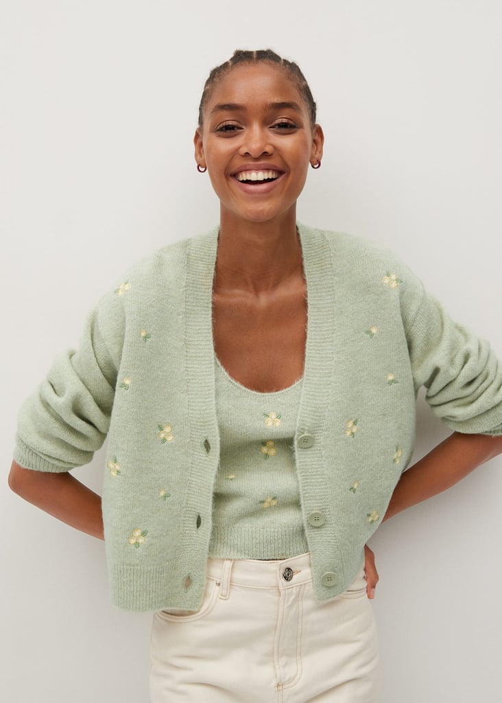 Flowers embroidery cardigan