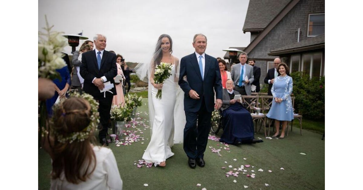 The Bride Wearing A Custom Vera Wang Dress Barbara Bush S Custom