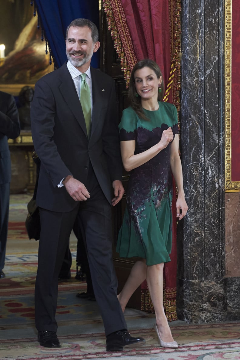 Queen Letizia's Green Floral Dress