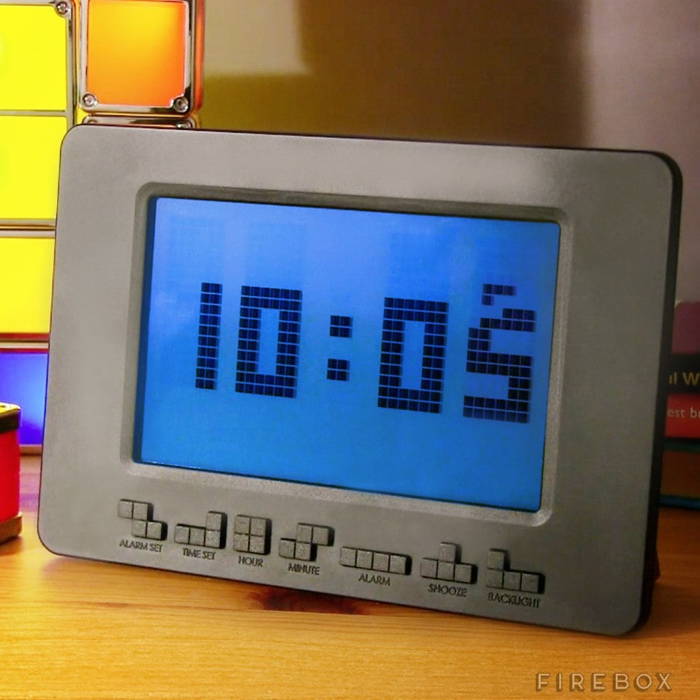 This Tetris alarm clock, because there's no better way to wake up. 
Source: Firebox