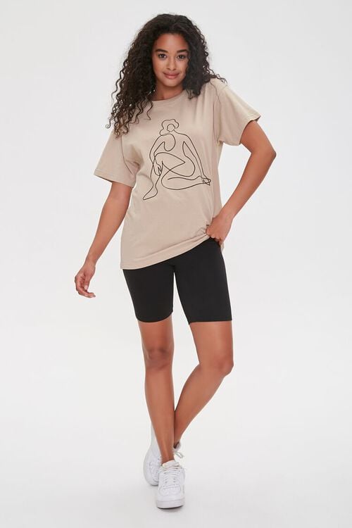 Forever 21 Woman Line Art Graphic Tee