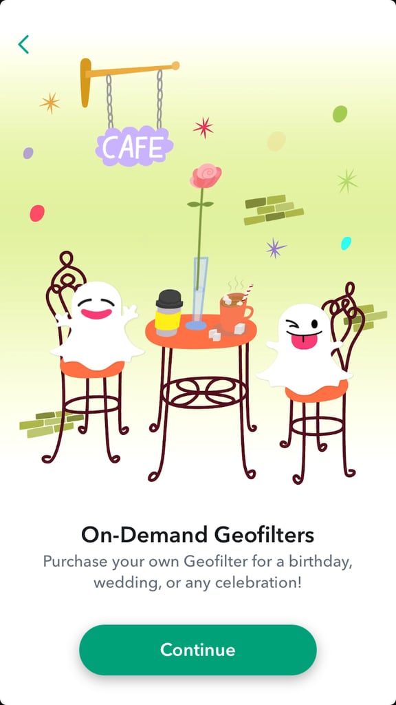 You'll see this screen the first time you try to create a geofilter.