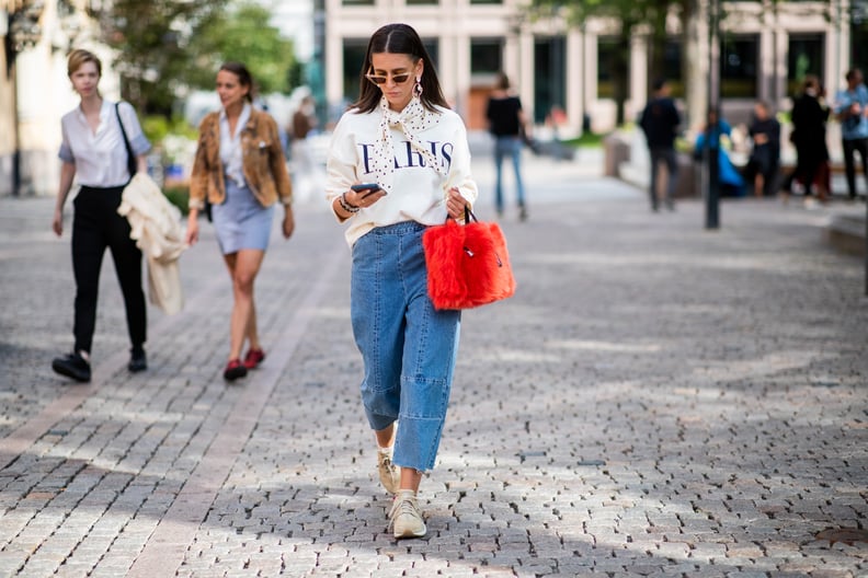 Style a Simple Sweatshirt With a Scarf