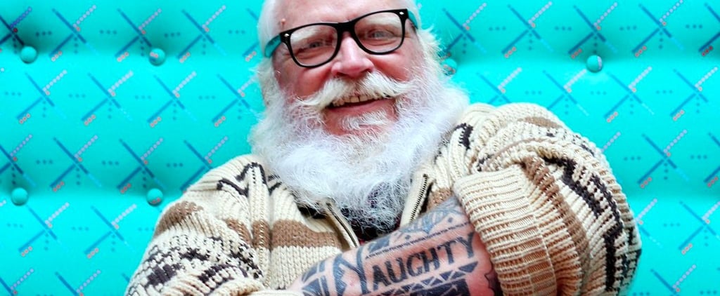 Kids Visit Hipster Santa With a Man Bun in Portland
