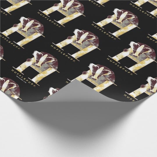 Harry Potter Hufflepuff Badger Watercolor Wrapping Paper
