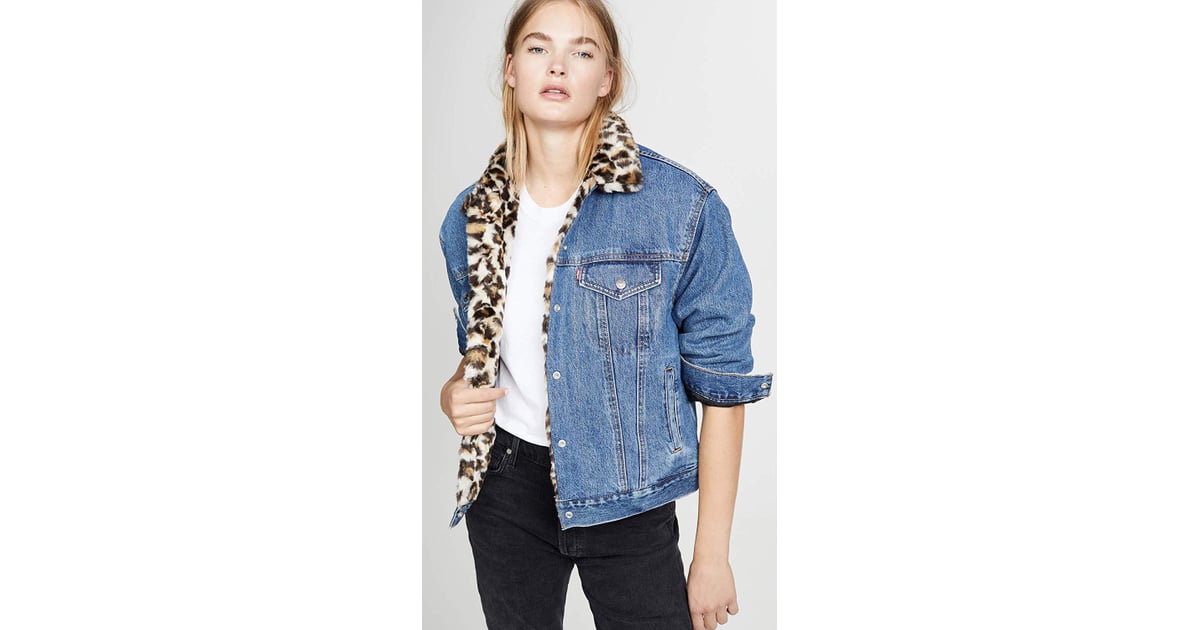 Oversize reversible faux fur & denim hotsell trucker jacket