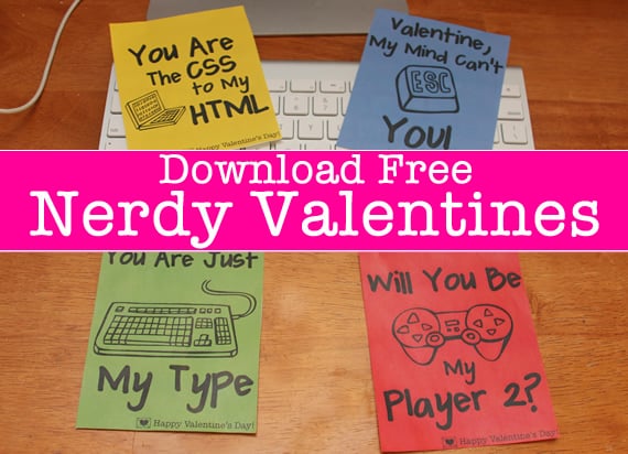 Nerdy Valentine's Printables