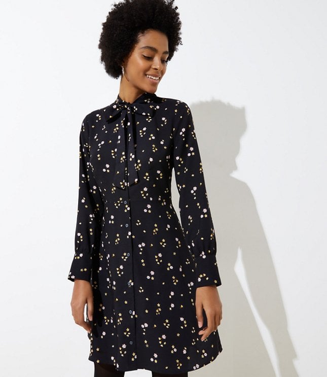 Floral tie neck dress 2025