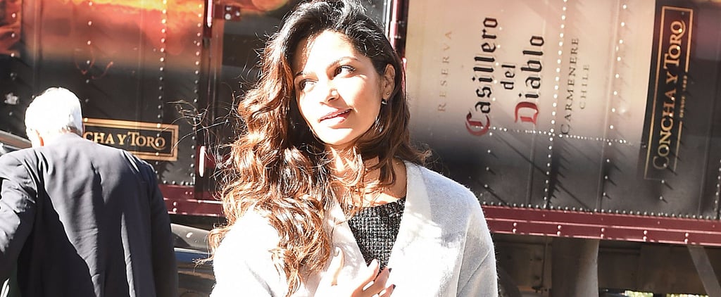 Camila Alves Wears White Wool Coat in NYC