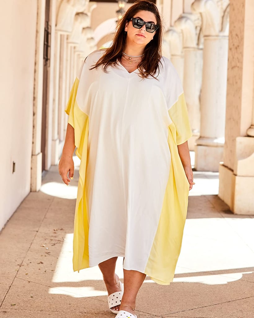 A Breezy Maxi: Amazon The Drop x Katie Sturino Ivory Colorblock V-Neck Kaftan Maxi Dress