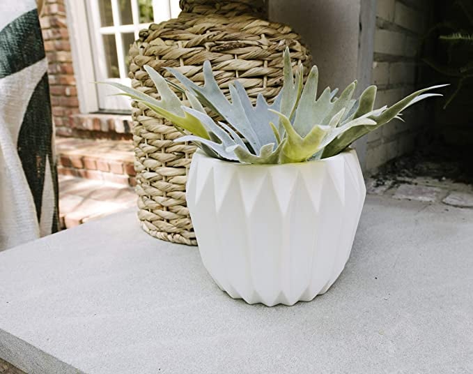 Bloomingville Round Fluted Ceramic Flower Pot