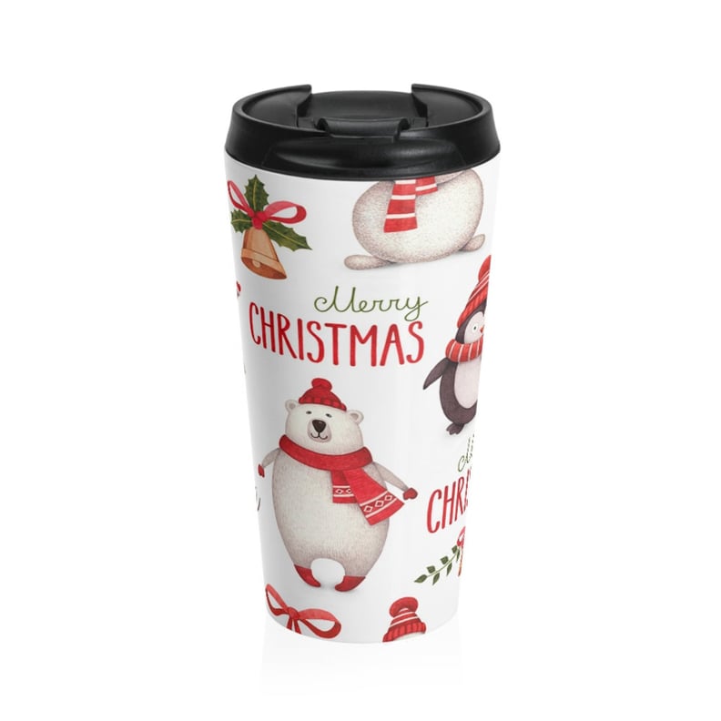 Eco-Friendly Merry Christmas Stainless Steel Travel Mug