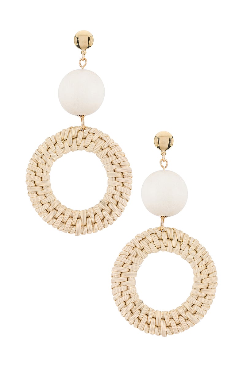 Paradigm Central Park Earrings in Gold, Rattan, & Wood