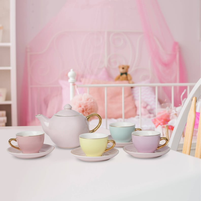 A Tea Set: FAO Schwarz Hand-Glazed Ceramic Tea Party Set