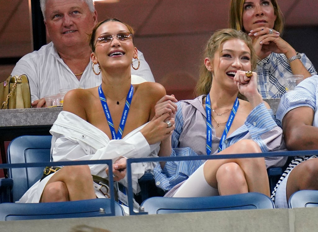 Gigi and Bella Hadid at US Open in Button-Downs 2018