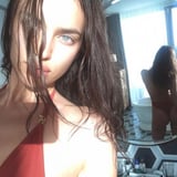 Irina Shayk's Copper Swimsuit Is Meant to Be Seen From Behind, Don't You Think?